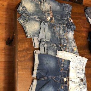 Justice Jean shorts, capris, and a skirt.